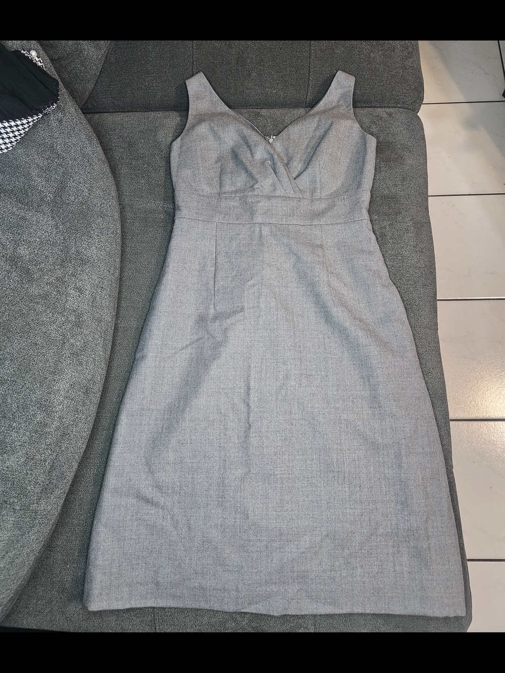 Banana Republic Light Gray Midi Sheath Dress